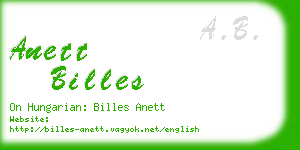 anett billes business card